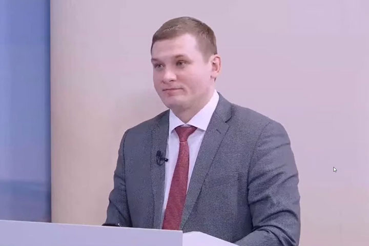 Стоп-кадр прямого эфира главы Хакасии на РТС 
