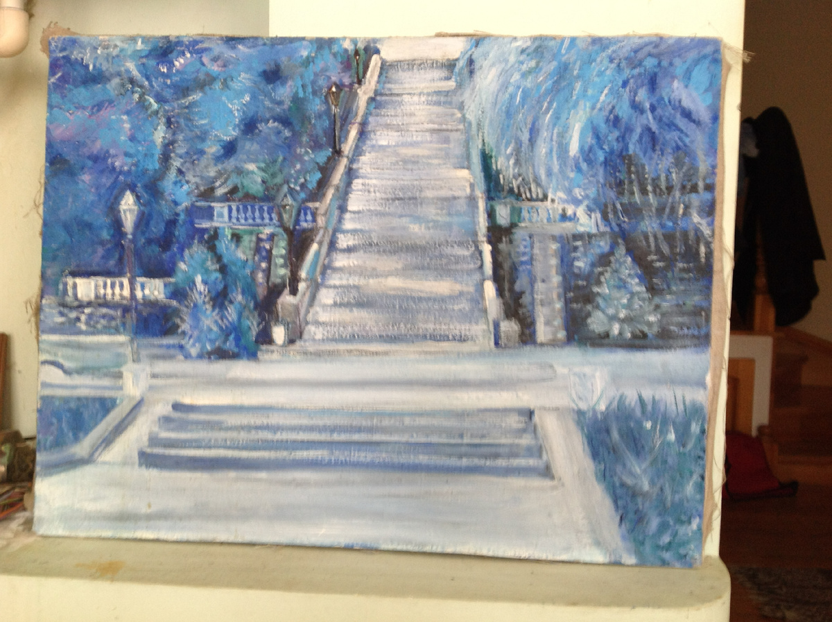 Старая лестница в Таганроге. Рисунок моей внучки  Анастасии