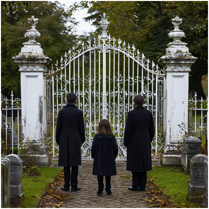 Сгенерировано ИИ- фантомы-Духи усопших ждут своих родных на Родительскую субботу.