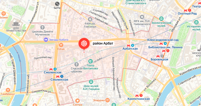 Карта района Арбат