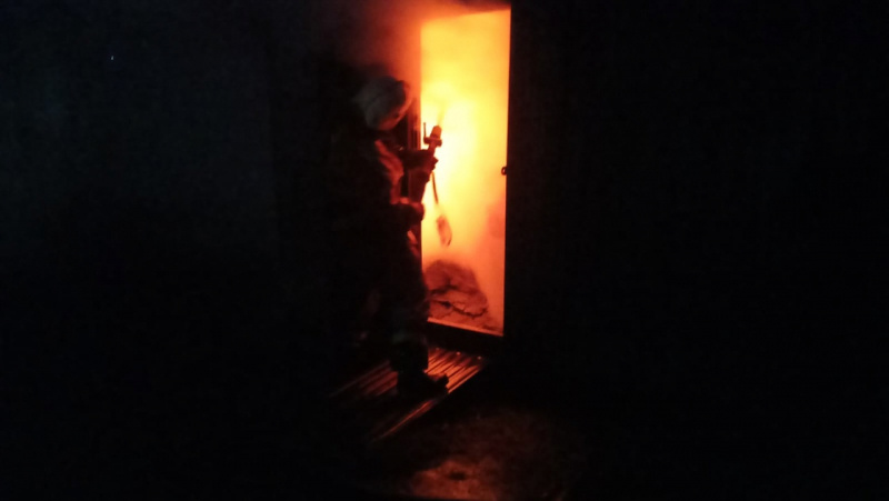    Появились фото страшного пожара в гараже с автомобилем в КарелииОПС по Беломорскому району