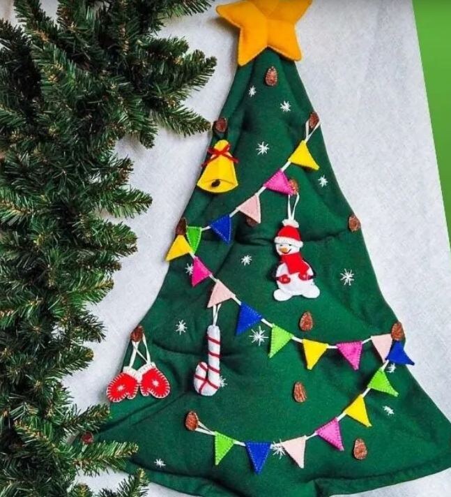    Как сделать текстильную елочку   
Источник: Скриншот из видео