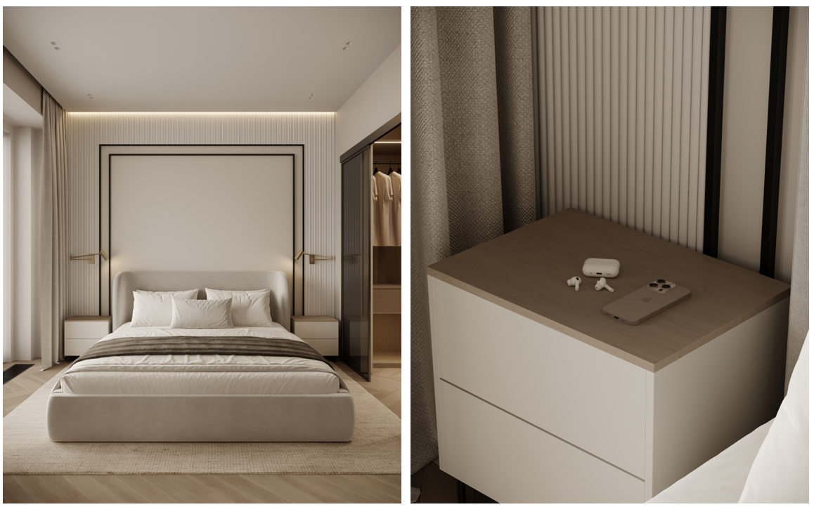 Кадр из моего проекта ЖК HIDE. Спальня