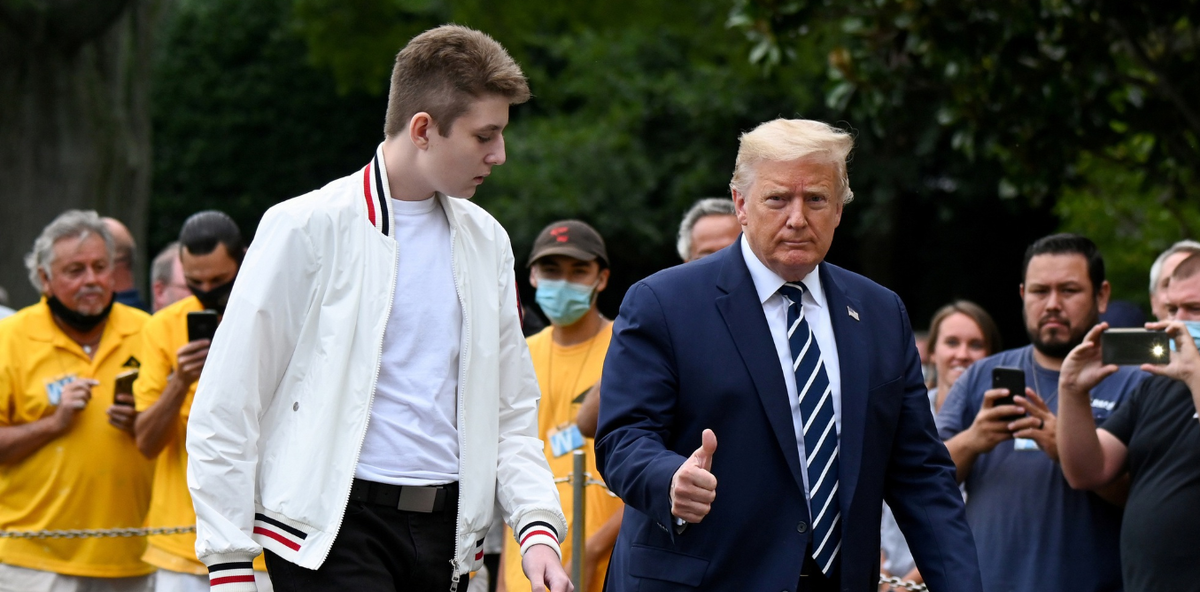 Баррон Трамп и Дональд Трамп 