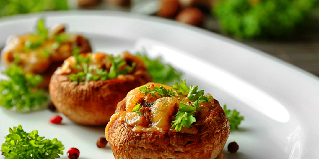 Фаршированные шампиньоны в духовке