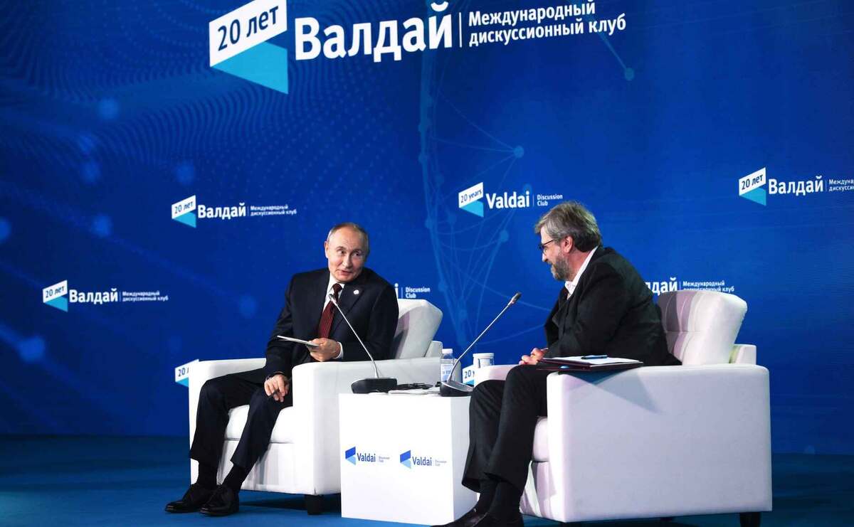 Глава государства принял участие в пленарной сессии XXI ежегодного заседания дискуссионного клуба «Валдай».  Фото: пресс-служба Администрации президента РФ / kremlin.ru