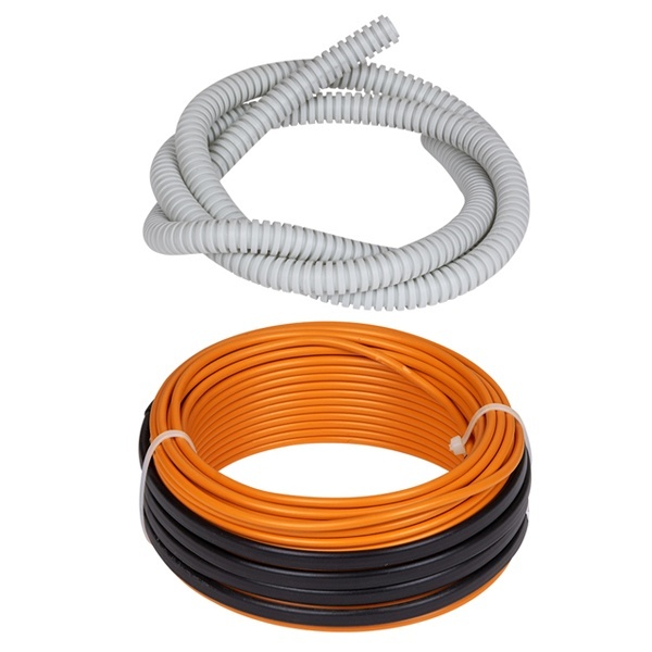 Тёплый пол TDM – идеальное решение для помещений со сложной формой. В комплекте – нагревательная секция и гибкая гофротрубка для монтажа датчика температуры