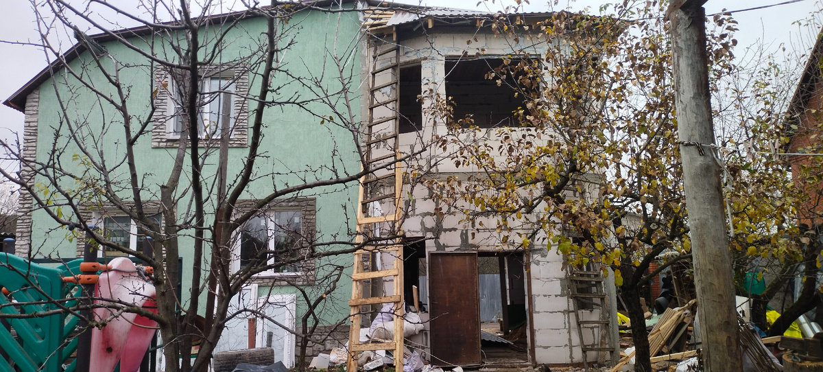 Процесс строительства.