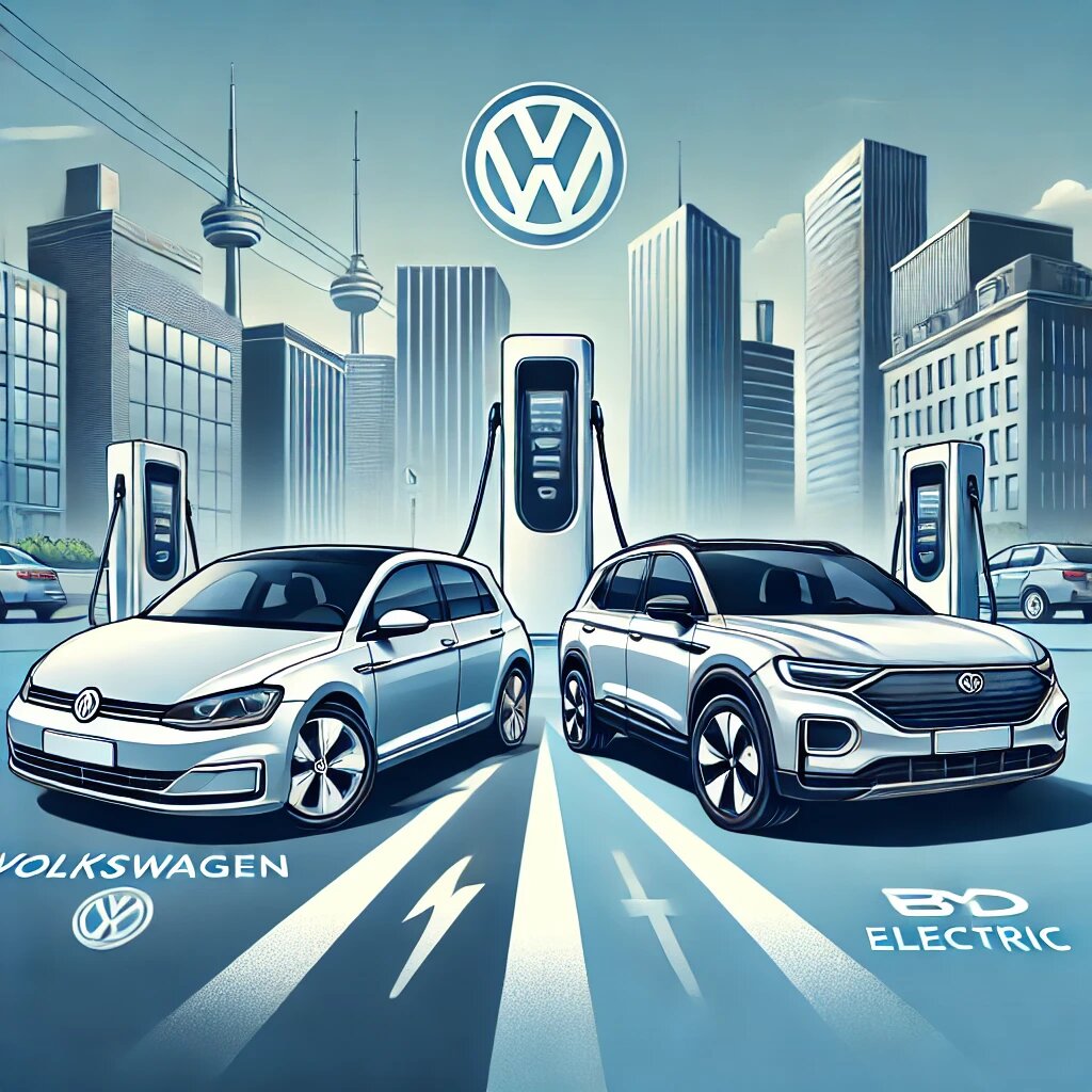 Электромобиль от Фольксваген против BYD глазами ИИ