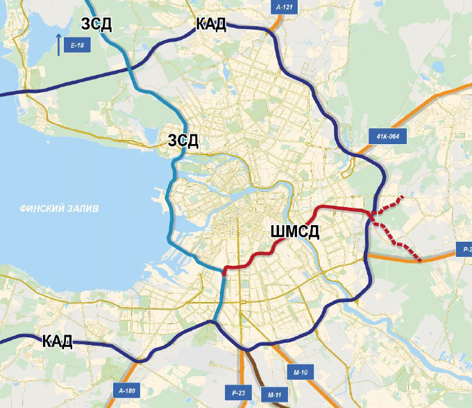    Каркас скоростных магистралей Санкт-Петербурга