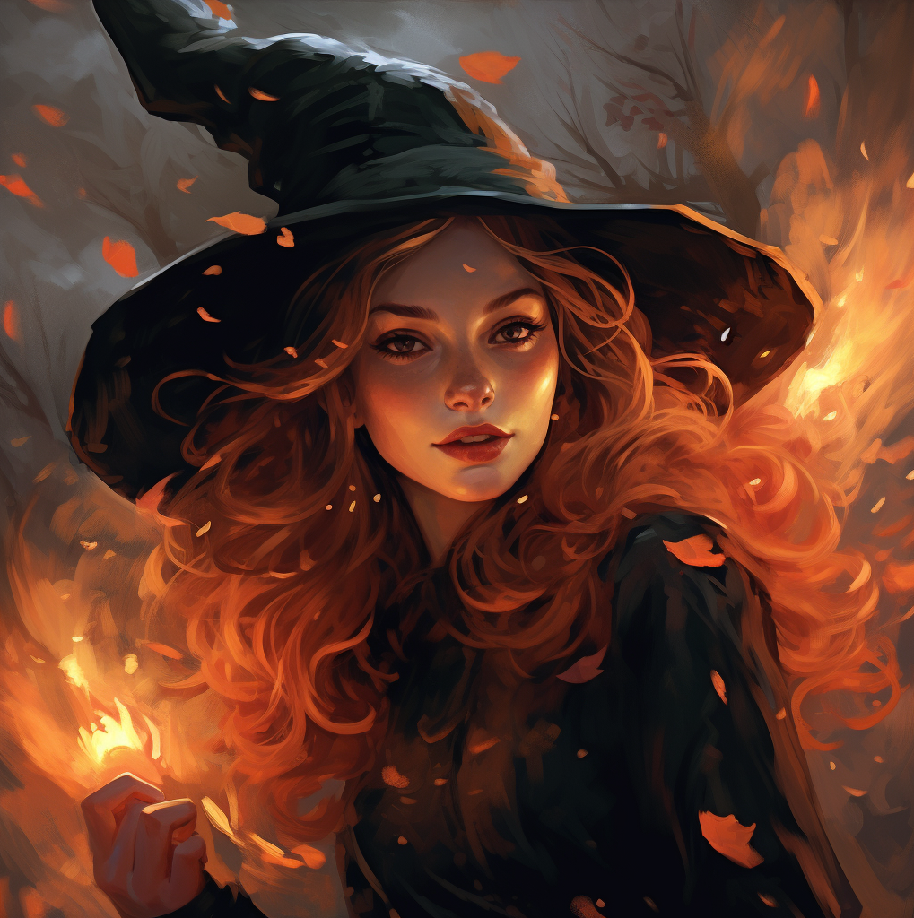 Ведьмочка. Сгенерировано нейросетью
