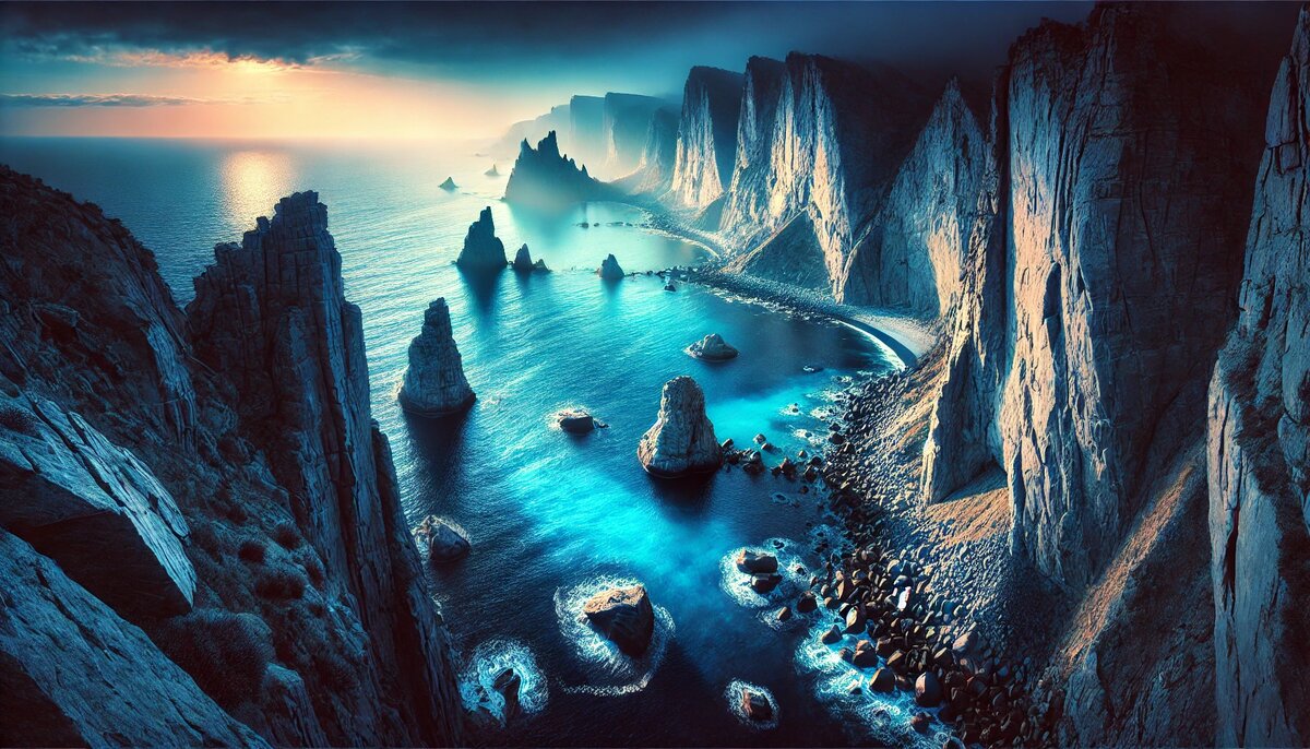 Голубая бездна рядом с Дивноморском, место, завораживающее своими скалами и морскими глубинами.