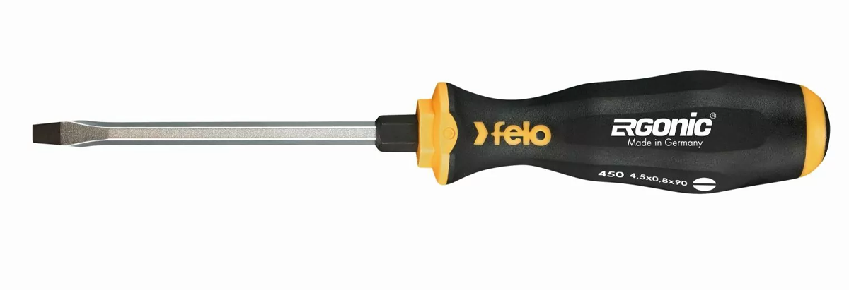 Отвертка плоская шлицевая ударная Ergonic 4,5X0,8X90 Felo 45004540