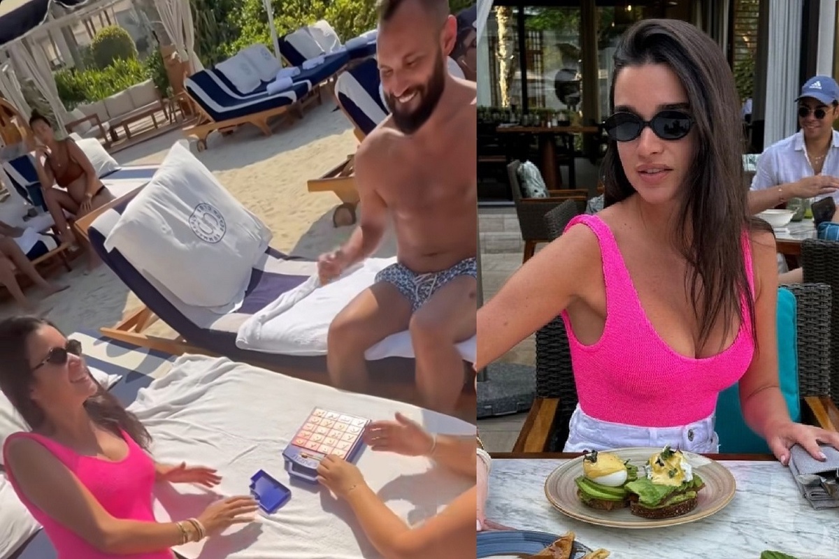 Ксения Бородина и Николай Сердюков несколько дней отдыхали в Дубае вместе с Марусей и Теоной. Фото: 