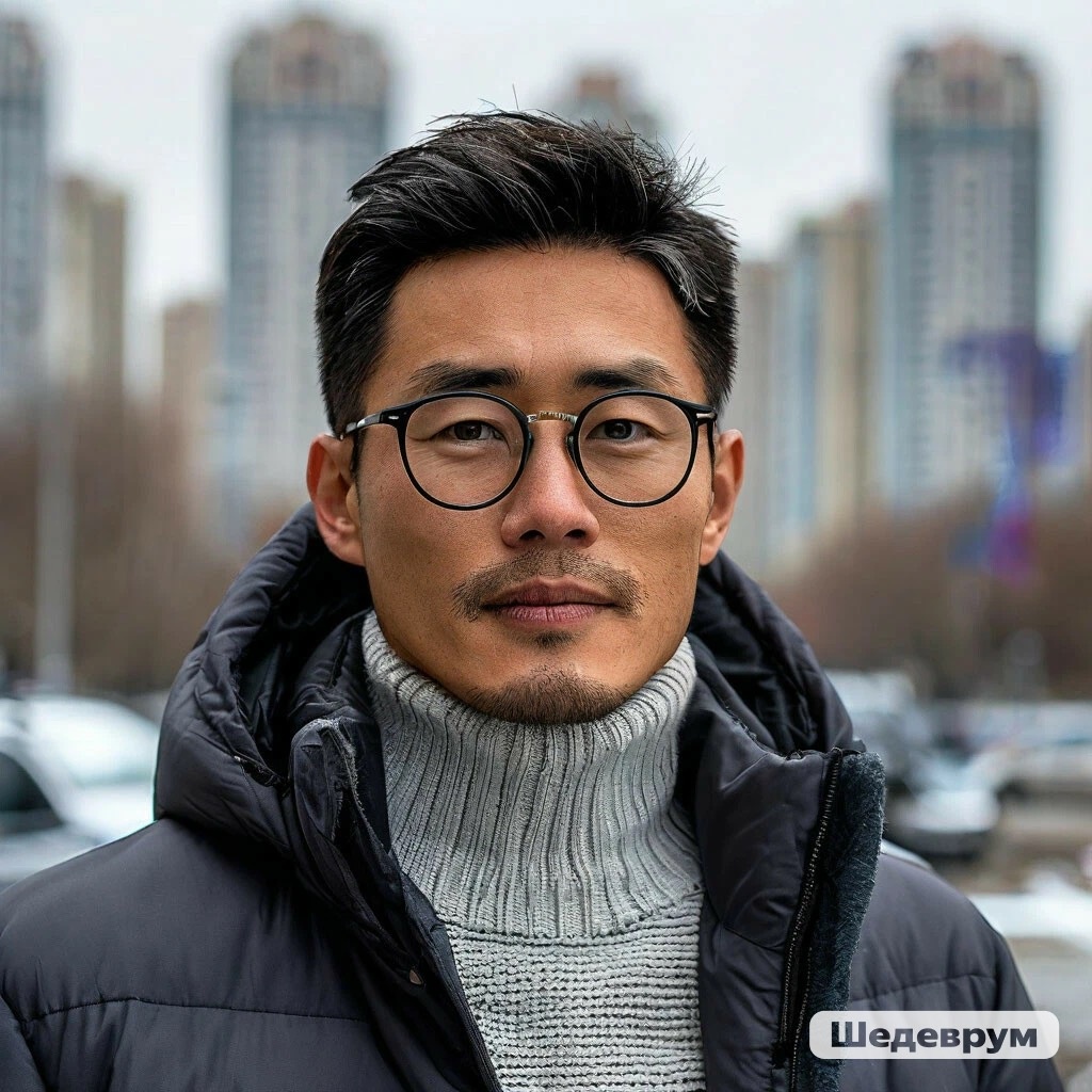 Сгенерировала максимально похоже, только небритости у него было поменьше 