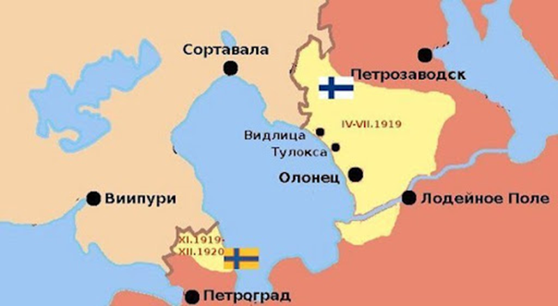 Территории,захваченные Финляндией в 1919-1920 годах
