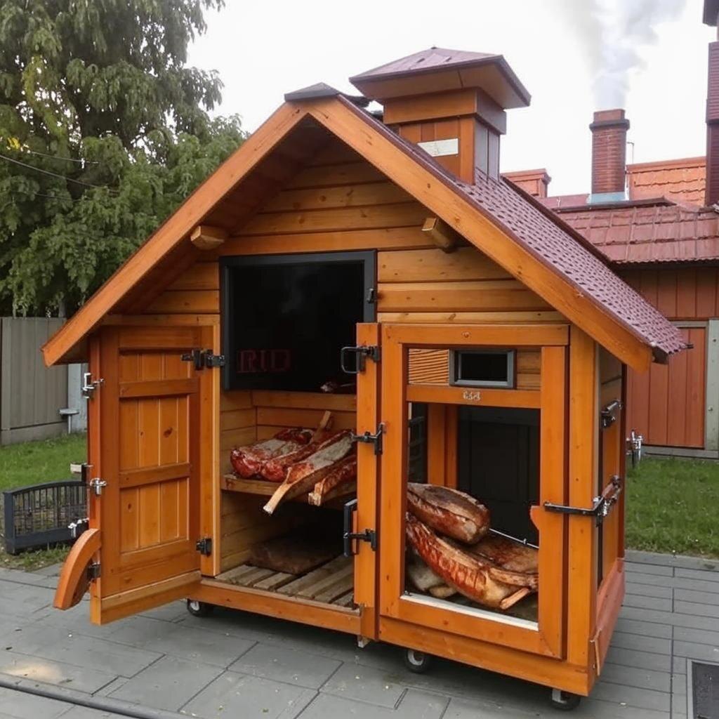 Так представляют "электростатики" коптильни  приверженцев классического копчения.