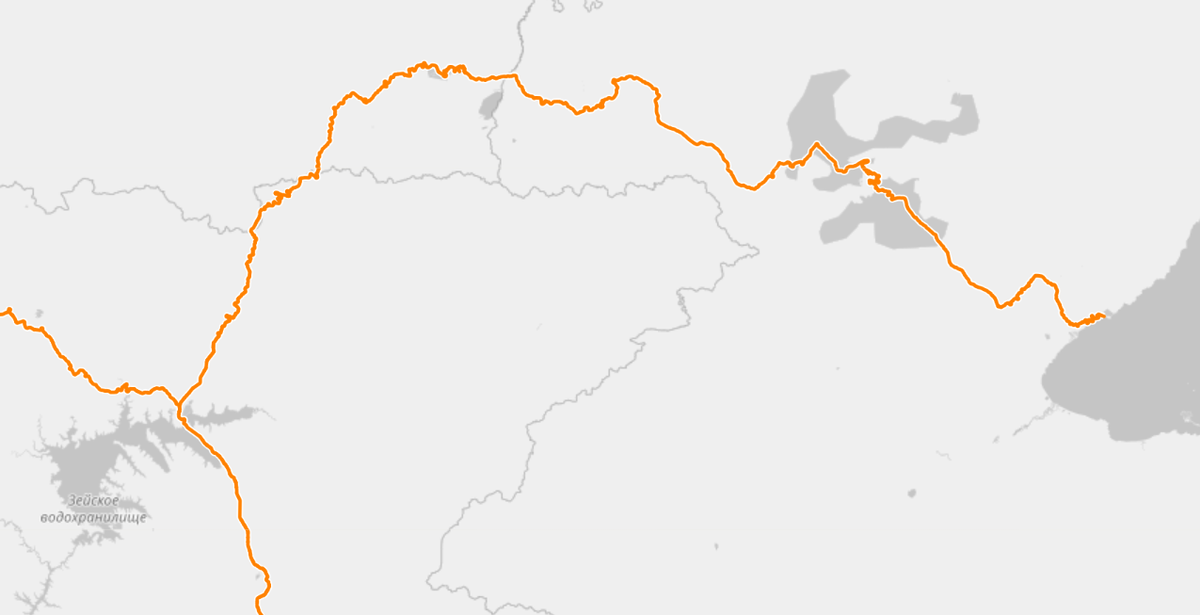 Участок от БАМа до Охотского моря. Источник: https://www.openrailwaymap.org/