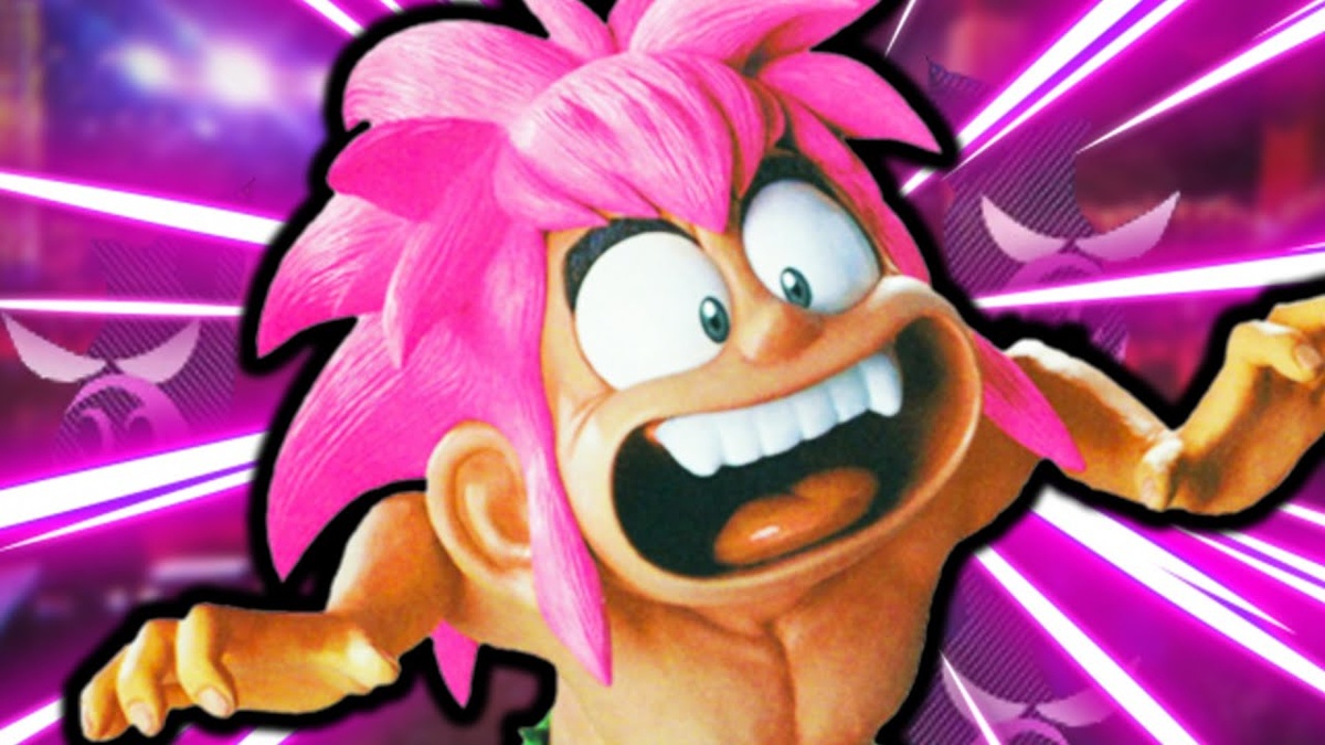 Да, да этот розоволосый парень.