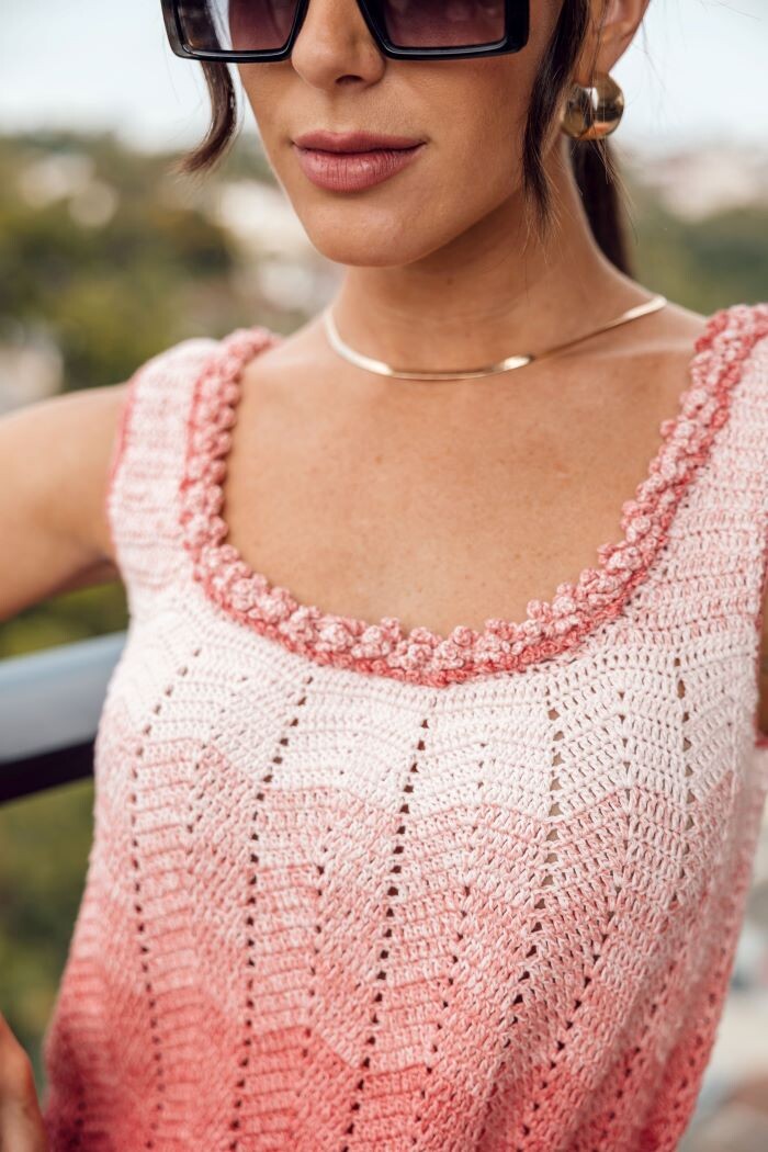 Майка крючком. Перевод описания сделан GHALA ASTRA для группы вк "Переводы вязания. GHALA ASTRA" 