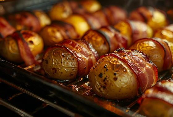    картошка в духовке с беконом