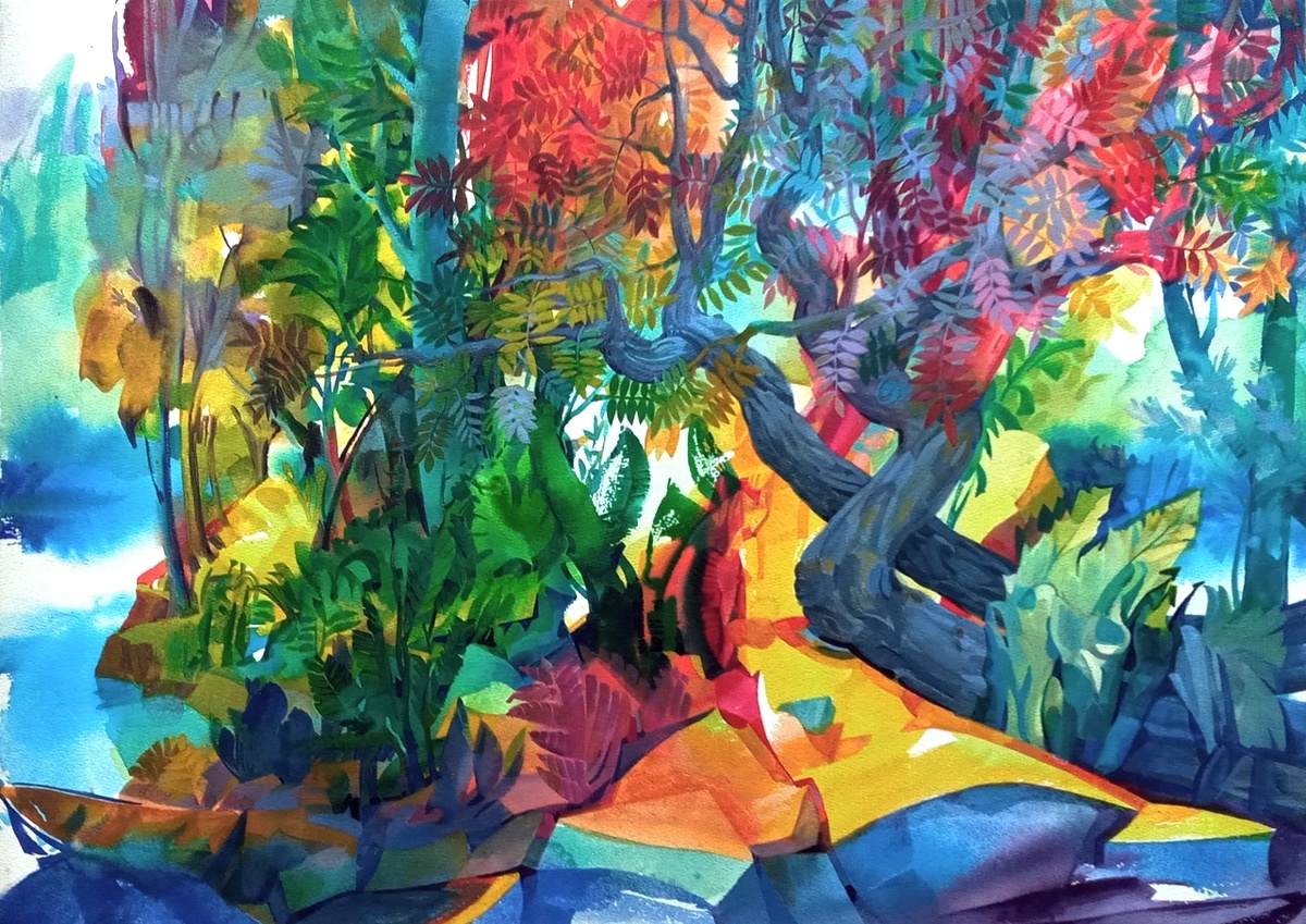 Сергей Галета. СОН. МЫ РАСТЕНИЯ. Бумага, акварель. 50х70 см. 2024 г.