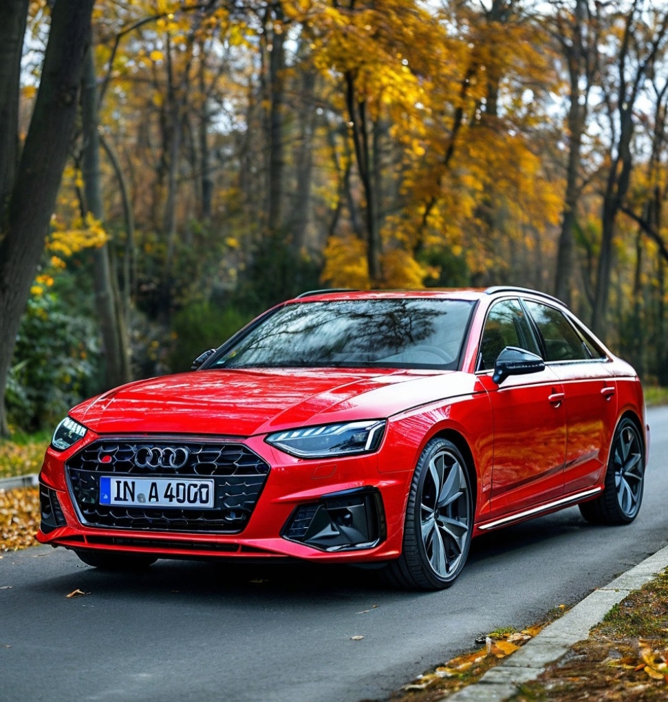 Передняя и боковая часть Audi A4 