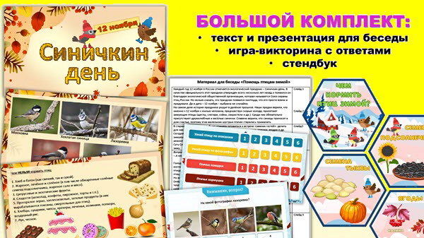Комплект для проведения праздника Синичкин день 