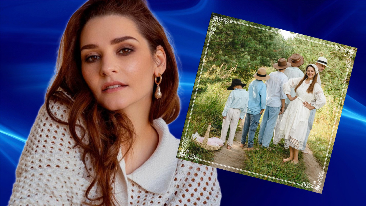 Актриса Глафира Тарханова с мужем и детьми. Коллаж. Автор: Елена Д.