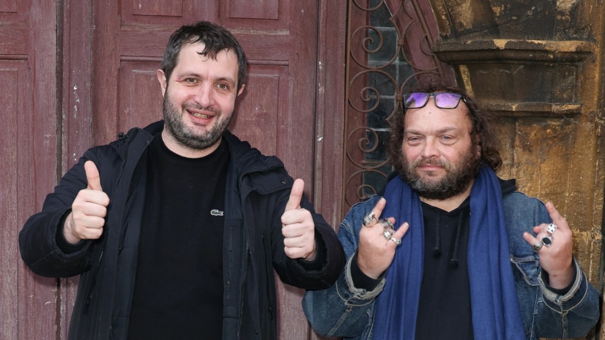 Исполнитель главной роли фильма Карим Лекру и режиссер Стефан Кансанг.