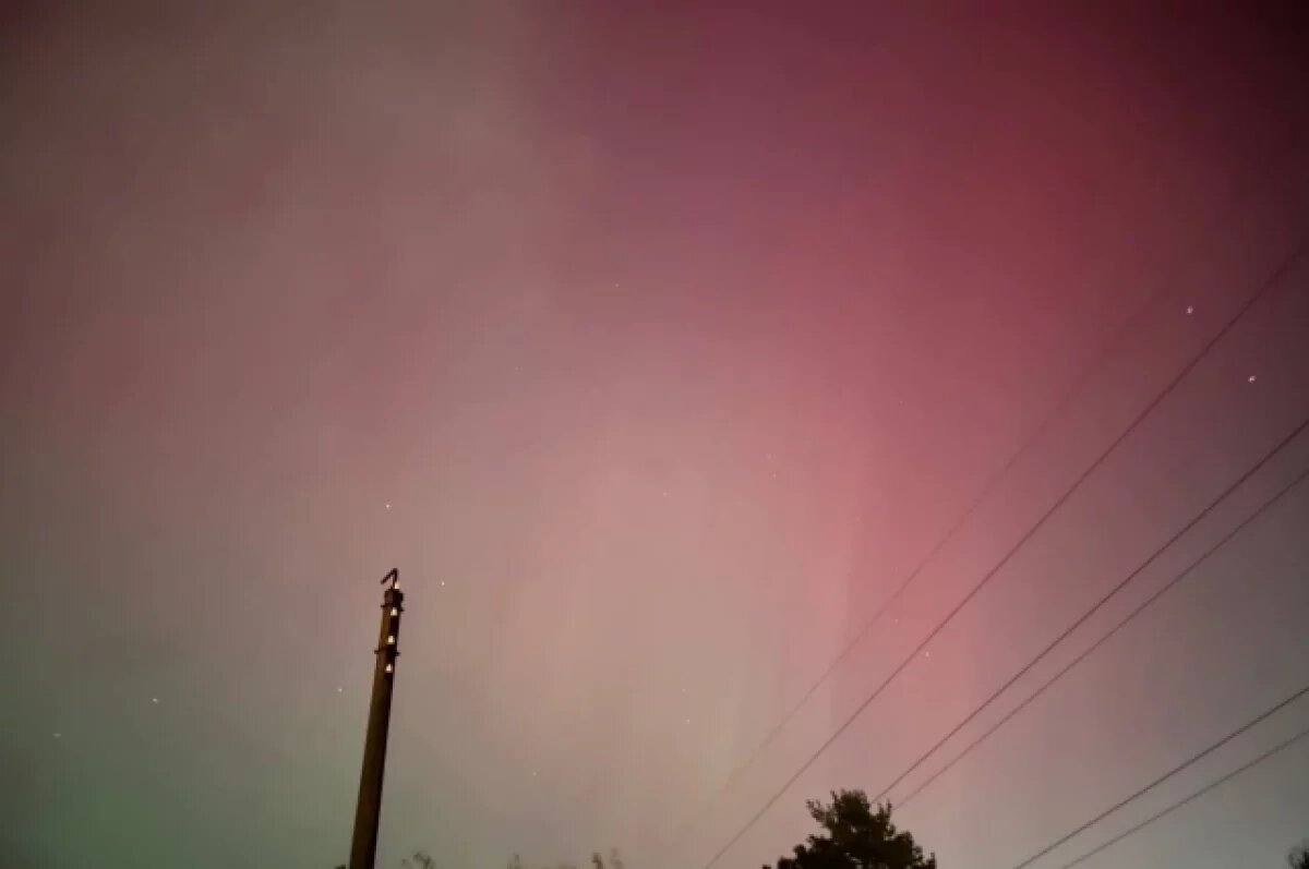    Небо Рязани засияло полярным сиянием