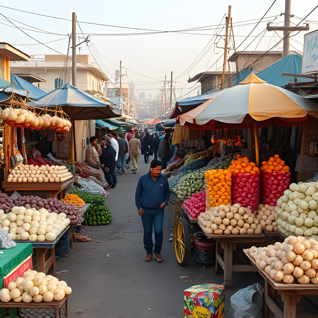 Лук на рынке