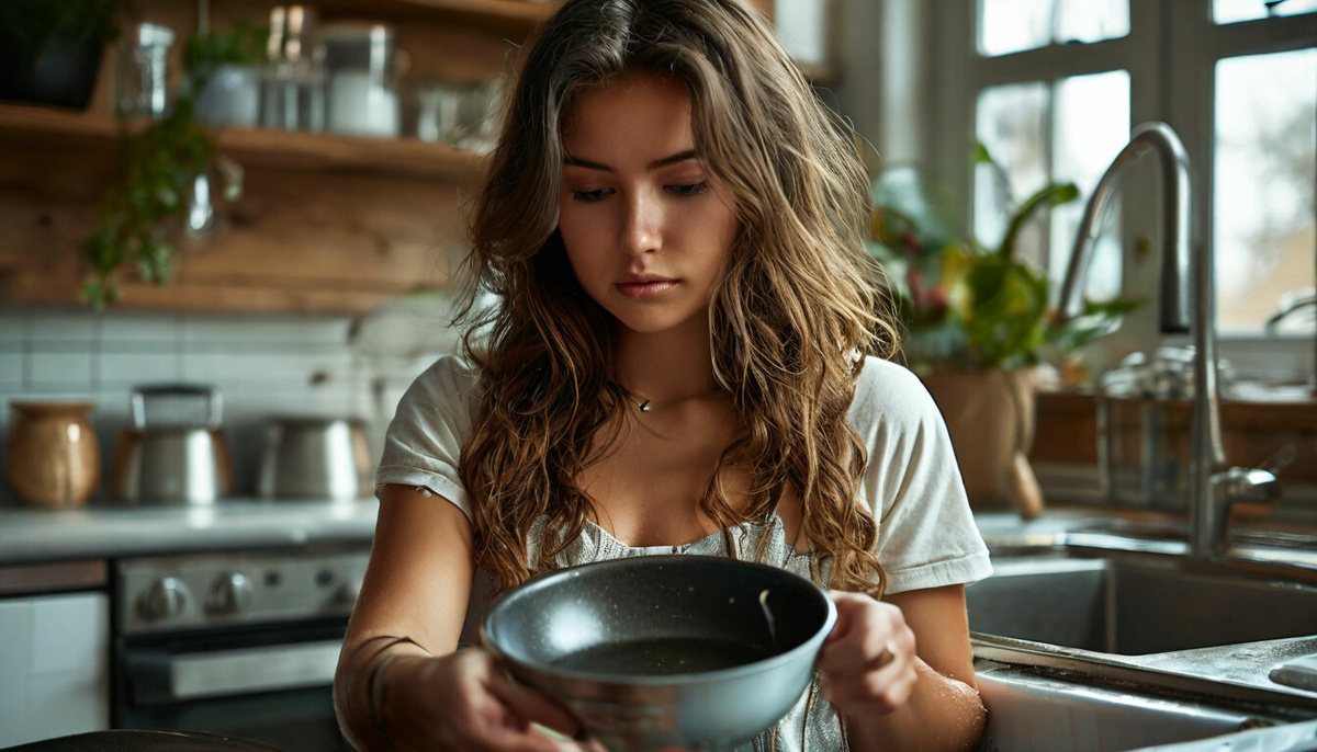 В новой посуде могут быть различные загрязнения, такие как металлические частицы и остатки химических веществ, которые использовались для финальной обработки. Поэтому перед первым использованием рекомендуется тщательно вымыть посуду