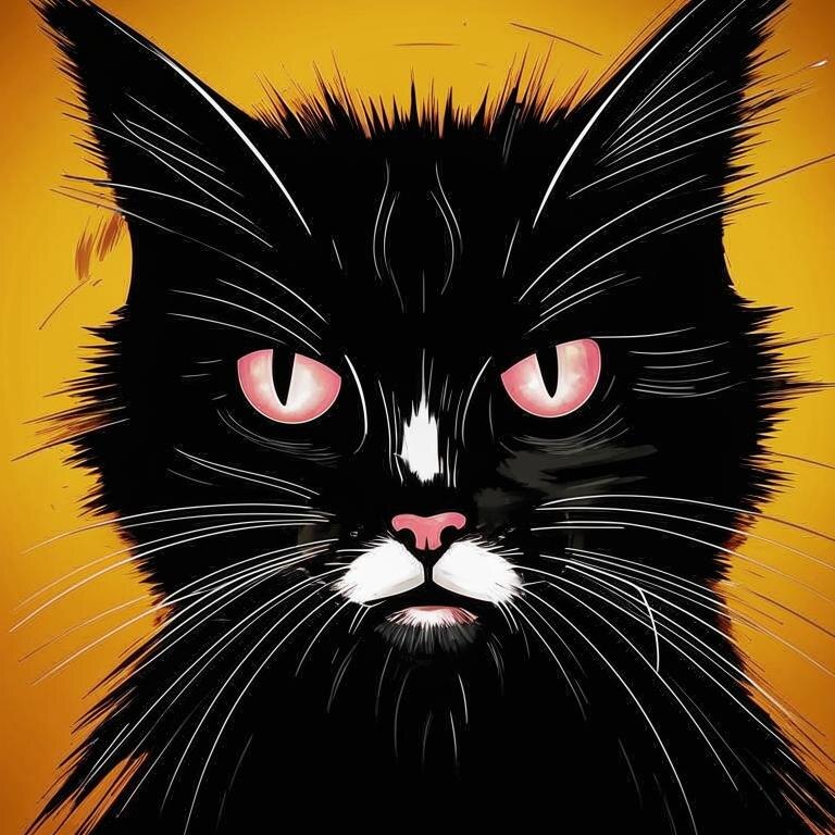 Злой котик с плохим настроением