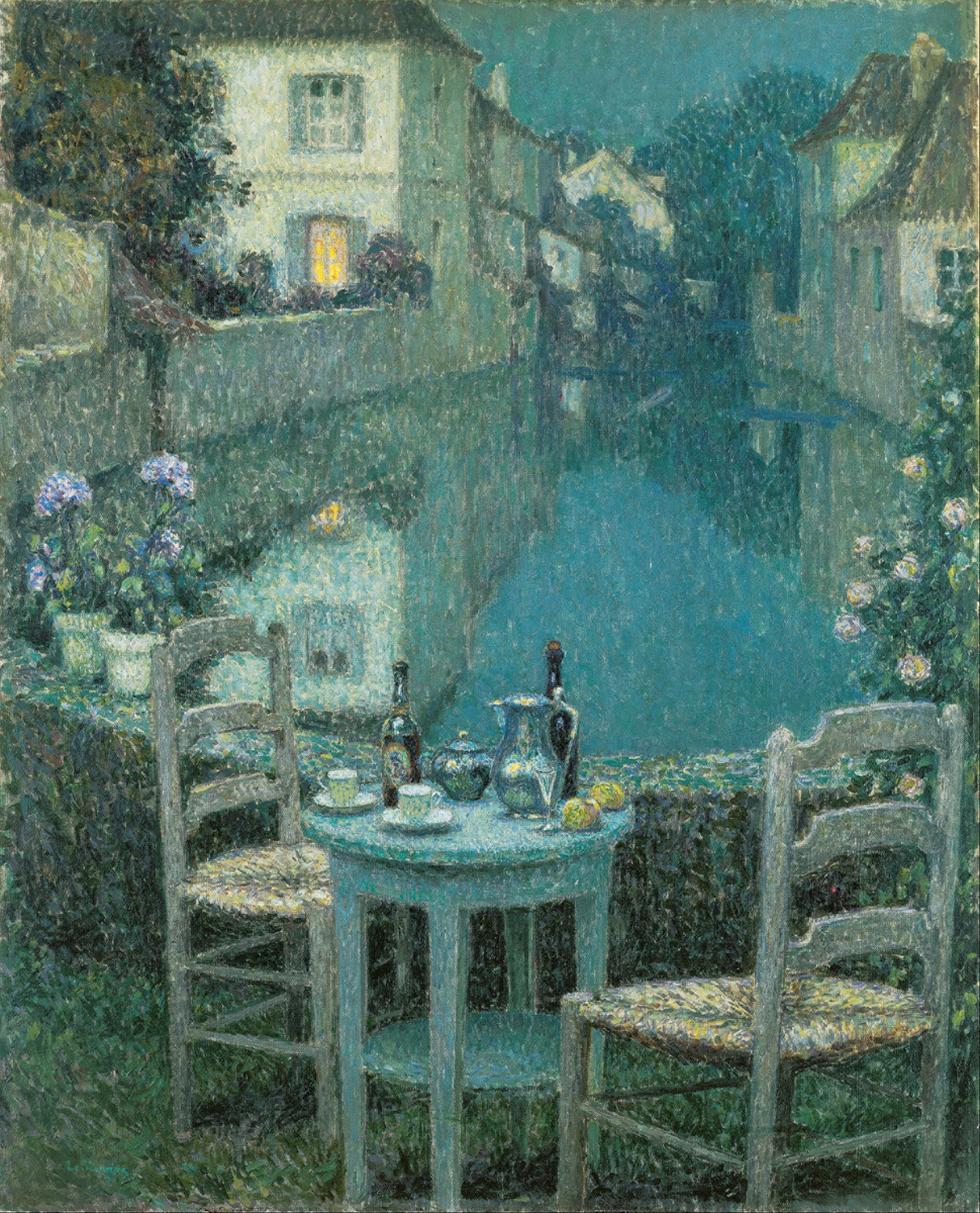 Анри Ле Сиданэ, Маленький столик в вечерних сумерках, 1921, дерево, масло, 100 × 81 см