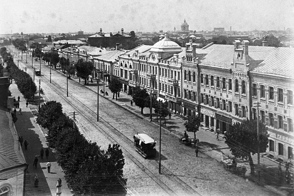 Город Воронеж, Большая Дворянская улица (после революции 1917 года переименована в проспект Революции). Фотоархив «РИА Новости», 1910 год