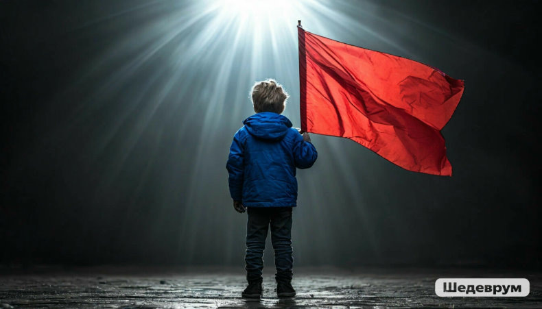 Фотографию с собой на демонстрации пока не нашёл, но они есть, найду - добавлю. Пока довольствуемся нейросетью. Она, кстати, слово флаг не пропускает.