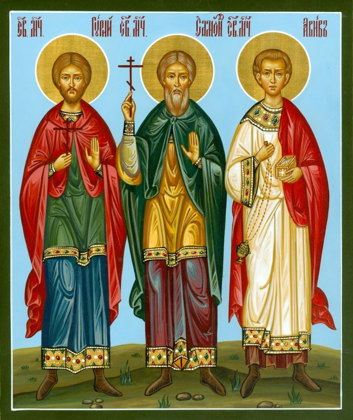 Икона святых исповедников Гурия, Самона и Авива