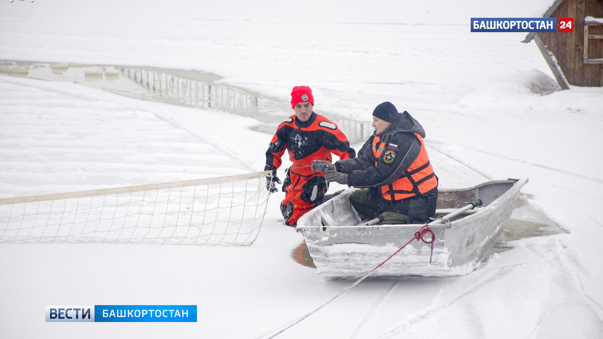    В башкирском Салавате спасатели выловили из замерзшего озера лебедей и уток