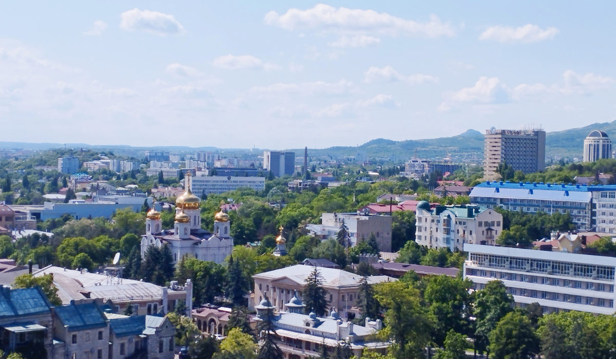 Панорамный Пятигорск. Вечер, смеркается