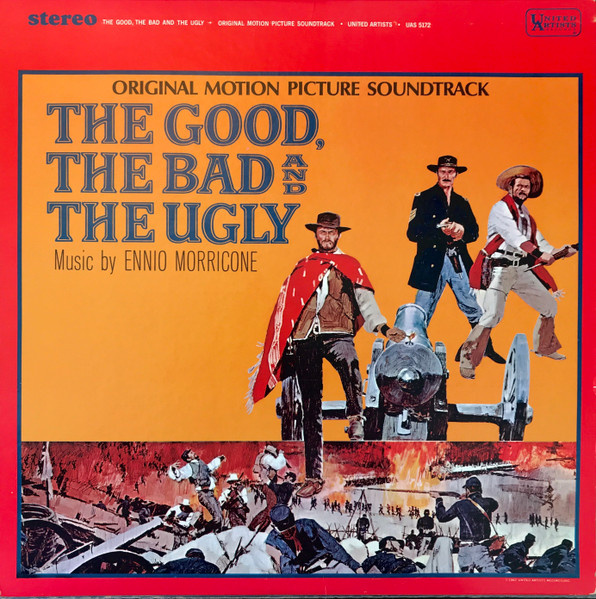 Обложка виниловой пластинки саундтрека к фильму «Хорошой, плохой и уродливой»