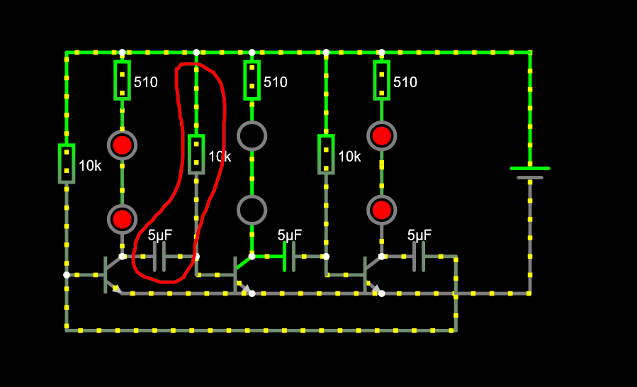 Симуляция. Назовем обведенный конденсатор C, а резистор R.