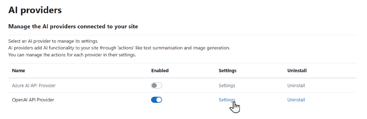 LMS Moodle 4.5 - Поддержка ИИ провайдеров