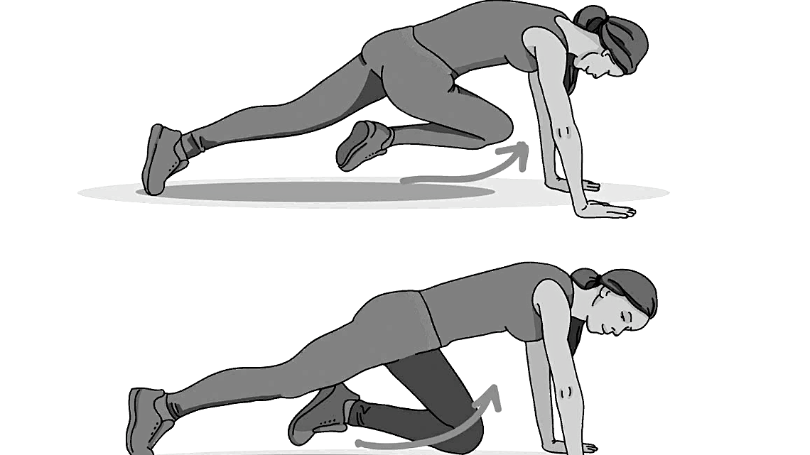 Планка с подтягиванием коленей