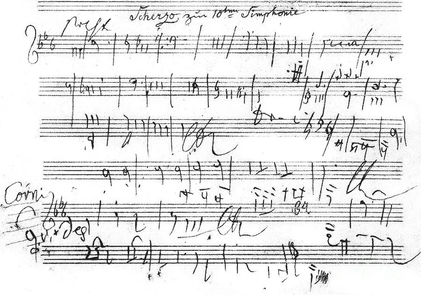Музыкальный набросок Людвига ван Бетховена к его Десятой симфонии.