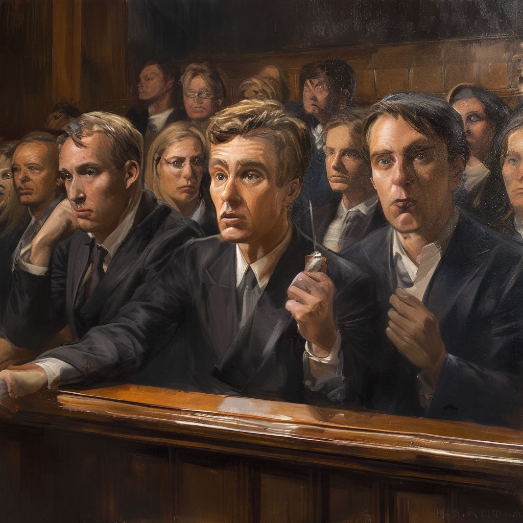 Картинка отрисована графической нейросетью. Присяжные заседатели