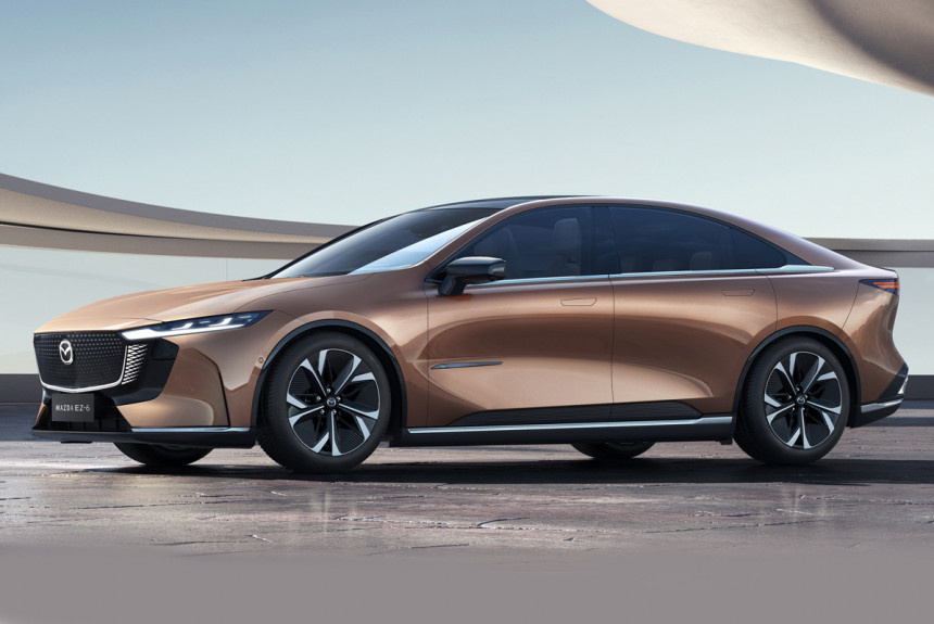Абсолютно новый лифтбек Mazda EZ-6: продажи запущены в Китае. Автомобиль доступен в виде чисто электрической версии, или с гибридной силовой установкой.