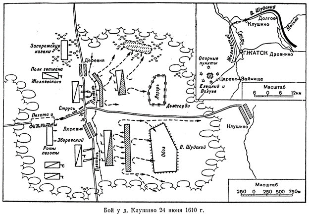 Схема Клушинской битвы для баталистов. Одна из самых бесславных конфузий нашей истории. Из открытых истоников
