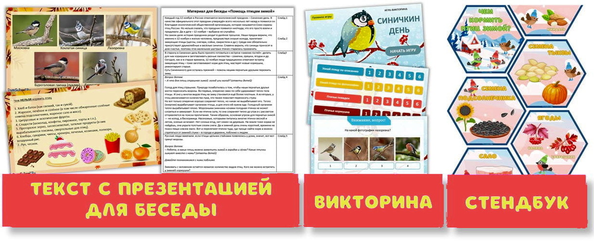 Беседа, стендбук и викторина Синичкин день