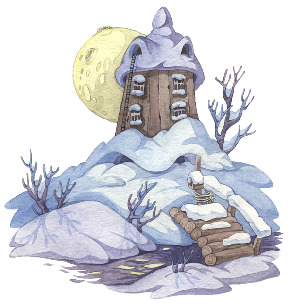 Занесенный снегом Муми-дом. Художник Цуканова Анна (источник фото: https://illustrators.ru/uploads/illustration/image/474971/main_474971_original.png)